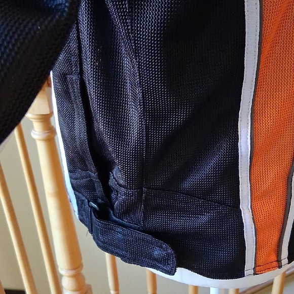 Harley-Davidson Black Mesh Bomber Style Biker Jacket with White Logo - Picture 6 of 13